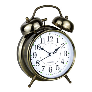 Годинник настільний Clock з будильником Моен Класік Тихий хід 16х11, 5х5, 5 см Бронзовий (16283) - Інтернет-магазин спільних покупок ToGether