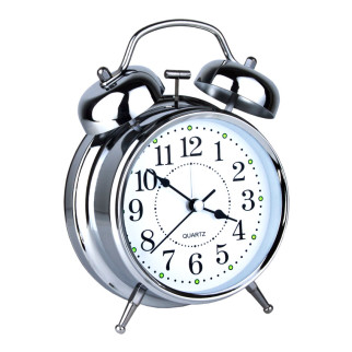 Годинник настільний Clock з будильником Моен Класік Тихий хід 16х11,5х5,5 см Сталевий (16284) - Інтернет-магазин спільних покупок ToGether
