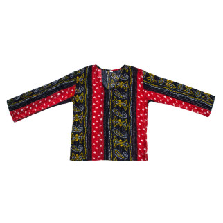 Блуза з довгим рукавом Karma Коттон з люрексом L Червоно-чорний фон (20211) - Інтернет-магазин спільних покупок ToGether