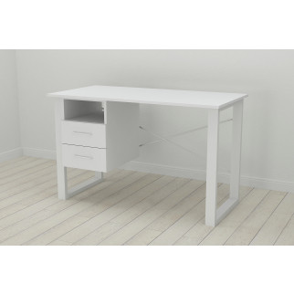 Письмовий стіл із ящиками Ferrum-decor Оскар 750x1400x600 метал Білий ДСП Біле 16 мм (OSK0029) - Інтернет-магазин спільних покупок ToGether