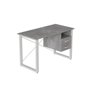 Письмовий стіл із ящиками Ferrum-decor Оскар 750x1200x700 метал Білий ДСП Бетон 16 мм (OSK0056) - Інтернет-магазин спільних покупок ToGether