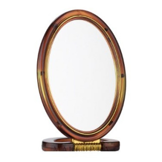 Дзеркало настільне двостороннє 12,2 х 8,3 см пластикове коричневе Mirror 430-5 - Інтернет-магазин спільних покупок ToGether