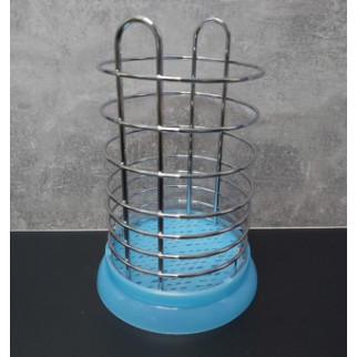 Сушарка для столових приладів (кругла) з нержавіючої сталі з пластиковим підносом A-PLUS 1183 блакитна - Інтернет-магазин спільних покупок ToGether