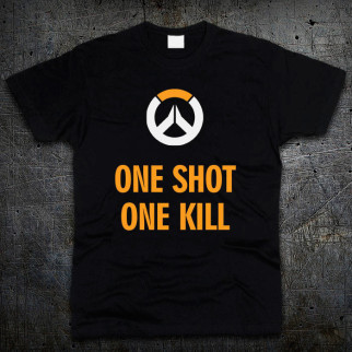 Футболка Fruit of the Loom One Shot One Kill - Overwatch Чорний XXL (7192563) - Інтернет-магазин спільних покупок ToGether