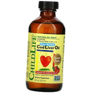 Олія печінки тріски для дітей, Cod Liver Oil, ChildLife 237мл Полуниця (67514001) - Інтернет-магазин спільних покупок ToGether