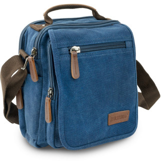 Універсальна текстильна чоловіча сумка на два відділення Vintage 20201 Синя 27х23,5х8 - Інтернет-магазин спільних покупок ToGether