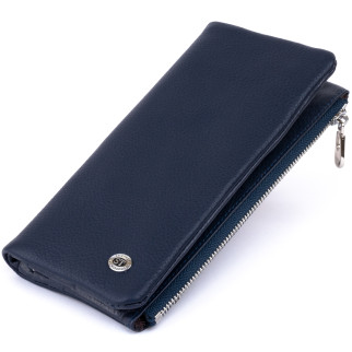 Вертикальний гаманець на кнопці ST Leather 19203 Темно-синій 18,5х9х1,5 см - Інтернет-магазин спільних покупок ToGether