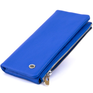 Вертикальний гаманець на кнопці ST Leather 19205 Синій 18,5х9х1,5 см - Інтернет-магазин спільних покупок ToGether