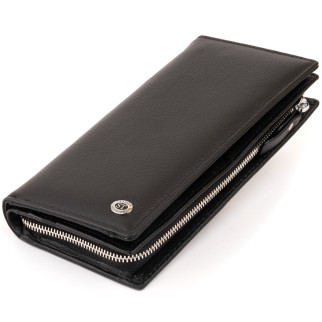 Вертикальний гаманець шкіряний ST Leather 19274 Чорний 19х9, 5х2, 5 см - Інтернет-магазин спільних покупок ToGether