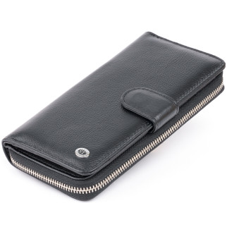 Вертикальний місткий гаманець зі шкіри ST Leather 19300 Чорний 19х9, 5х2, 5 см - Інтернет-магазин спільних покупок ToGether