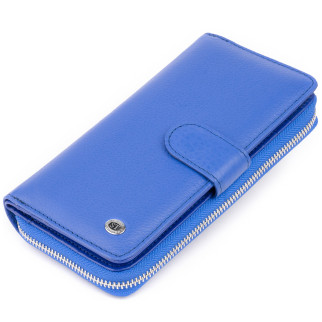 Вертикальний місткий гаманець зі шкіри ST Leather 19305 Синій 19х9, 5х2, 5 см - Інтернет-магазин спільних покупок ToGether