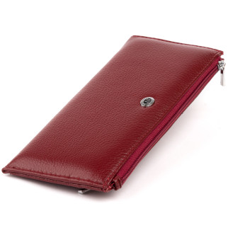 Горизонтальний тонкий гаманець зі шкіри ST Leather 19326 Бордовий 19х9,5х2,5 см - Інтернет-магазин спільних покупок ToGether