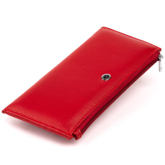 Горизонтальний тонкий гаманець зі шкіри жіночий ST Leather 19330 Червоний 19х9,5х2,5 см - Інтернет-магазин спільних покупок ToGether
