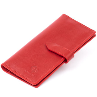 Вертикальний жіночий гаманець глянцевий Anet на кнопці GRANDE PELLE 11325 Червоний 9х18х1,5 см - Інтернет-магазин спільних покупок ToGether