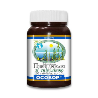 Дріжджі пивні  ОСОКОР  з спіруліна, таблетки №100 ОСОКОР - Інтернет-магазин спільних покупок ToGether