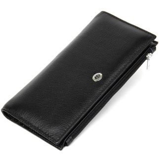 Шкіряний жіночий гаманець ST Leather Accessories 19378 Чорний - Інтернет-магазин спільних покупок ToGether