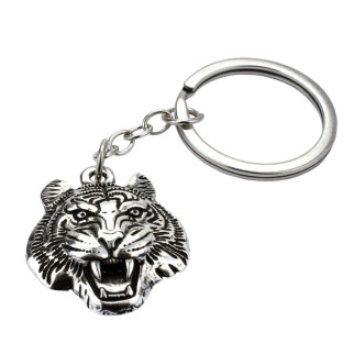 Брелок тигр Netsuke Метал Об'ємне зображення 8х2.4х0.2 см Срібний (26966) - Інтернет-магазин спільних покупок ToGether