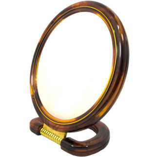 Дзеркало настільне двостороннє 19 х 20 (29) см пластикове коричневе Mirror 417-8 - Інтернет-магазин спільних покупок ToGether