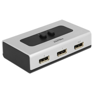 Перехідник моніторний Delock DisplayPort 2x1 (Switch) v1.4 8K@30Hz ручний сірий (70.08.7668) - Інтернет-магазин спільних покупок ToGether