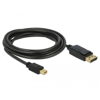 Кабель монітора-сигнальний Delock DisplayPort-mini M/M  3.0m v1.2 4K@60Hz 19p D=5.5mm Gold Cu чорний (70.08.2699) - Інтернет-магазин спільних покупок ToGether