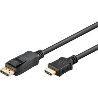 Кабель монітора-адаптер Goobay DisplayPort-HDMI M/M (HDMIекран)  3.0m v1.2 4K@30Hz D=5.5mm Gold Lock чорний (75.05.1958) - Інтернет-магазин спільних покупок ToGether