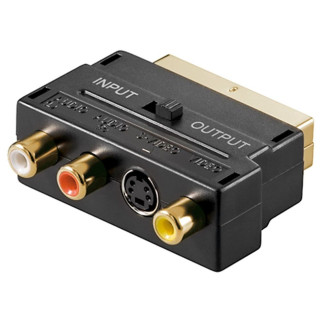 Перехідник аудіо-відео Goobay SCART-RCAx3 M/F +SVideo4p AV Gold In/OutSwitch Чорний (75.03.3575) - Інтернет-магазин спільних покупок ToGether