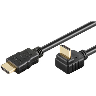 Кабель монітора-сигнальний Goobay HDMI M/M  1.5m HS+HEC+ARC 90°вниз 4K@30Hz Gold чорний (75.03.1921) - Інтернет-магазин спільних покупок ToGether