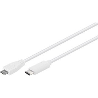 Кабель пристроїв Goobay USB Type-C-2.0microB M/M  0.6m (USB2.0) D=3.8mm Cu білий (75.06.7196) - Інтернет-магазин спільних покупок ToGether