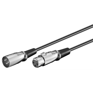 Кабель аудіо-подовжувач Goobay XLR 3p M/F  2.0m Metal корпус D=6.0mm Balanced чорний (75.05.0705) - Інтернет-магазин спільних покупок ToGether