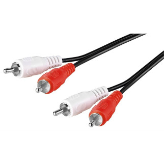 Кабель аудіо-сигнальний Delock RCA 2x2 M/M  1.5m AWG30 Red/White чорний (70.08.4003) - Інтернет-магазин спільних покупок ToGether