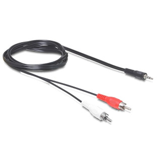 Кабель аудіо-сигнальний Delock Jack 3.5mm 3pin-RCAx2 M/M 10.0m AWG29 Red/White чорний (70.08.4277) - Інтернет-магазин спільних покупок ToGether