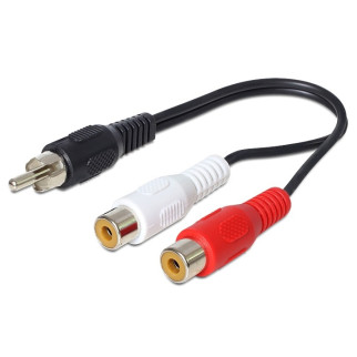 Перехідник аудіо Delock RCA 1x2 M/F 0.2m Red/White чорний (70.08.4493) - Інтернет-магазин спільних покупок ToGether