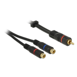 Перехідник аудіо Delock RCA 1x2 M/F 0.2m AWG28 Coaxial 2xShilded OFC чорний (70.08.5225) - Інтернет-магазин спільних покупок ToGether