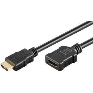 Кабель монітора-подовжувач Goobay HDMI M/F 1.5m HS+HEC+ARC D=6.0mm 4K@30Hz Gold Чорний (75.03.4289) - Інтернет-магазин спільних покупок ToGether
