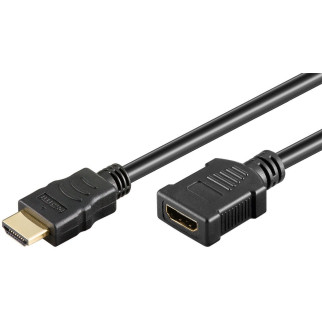 Кабель монітора-подовжувач Goobay HDMI M/F 1.0m HS+HEC+ARC D=6.0mm 4K@30Hz Gold Чорний (75.03.1935) - Інтернет-магазин спільних покупок ToGether