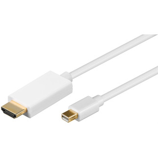 Кабель монітора-адаптер Goobay DisplayPort mini-HDMI M/M (HDMIекран)  1.0m v1.2 4K@30Hz D=4.8mm Gold білий (75.05.2860) - Інтернет-магазин спільних покупок ToGether