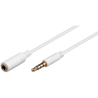 Кабель аудіо-подовжувач Goobay Jack 3.5mm 4pin M/F  2.0m 1:1 AWG28 AUX Gold Cu білий (75.06.2362) - Інтернет-магазин спільних покупок ToGether