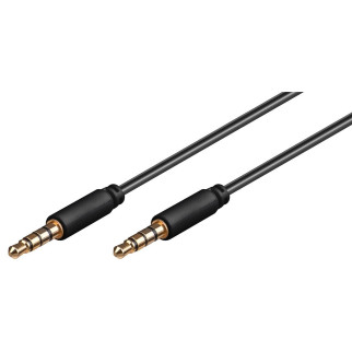 Кабель аудіо-сигнальний Goobay Jack 3.5mm 4pin M/M  1.0m Shielded Cu чорний (75.06.3826) - Інтернет-магазин спільних покупок ToGether