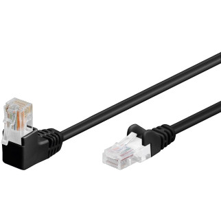 Патч-корд неекранований Goobay RJ45 UTP5e  2.0m patch D=4.9mm AWG26 1x90° Gold чорний (75.09.4172) - Інтернет-магазин спільних покупок ToGether