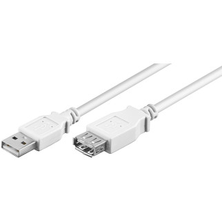 Кабель пристроїв-подовжувач Goobay USB2.0 A M/F  0.6m AWG24+28 2xShielded D=4.0mm Cu білий (75.09.6197) - Інтернет-магазин спільних покупок ToGether