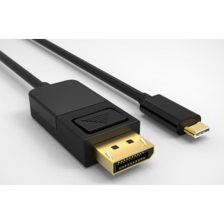 Кабель монітора-сигнальний Lucom USB Type-C-DisplayPort M/M  1.0m (DP-alt-Mode) v1.2 4K@60Hz Cu чорний (25.02.5063) - Інтернет-магазин спільних покупок ToGether