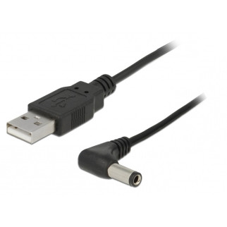 Кабель живлення пристроїв Lucom USB2.0 A-Jack DC M/M 5.5x2.5mm Power 1.5m 90° чорний (25.02.5117) - Інтернет-магазин спільних покупок ToGether