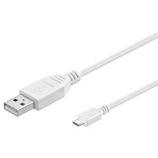 Кабель пристроїв Goobay USB2.0 A-microB M/M  0.6m AWG28 2xShielded Cu білий (75.09.6192) - Інтернет-магазин спільних покупок ToGether