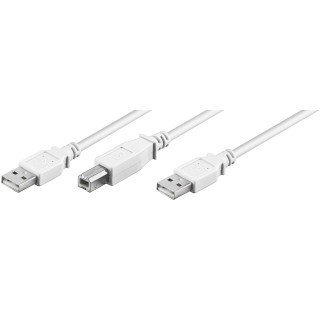 Кабель пристроїв Roline USB2.0 Ax2-B M/M (DualPower)  1.2m Power+Data Y-form білий (11.99.8970) - Інтернет-магазин спільних покупок ToGether