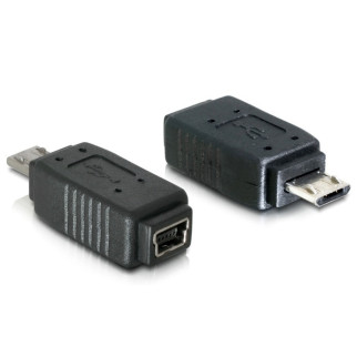 Перехідник обладнання Delock USB2.0 mini 5p-microB F/M адаптер прямий Nickel чорний (70.06.5063) - Інтернет-магазин спільних покупок ToGether