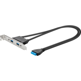 Планка корпусна Goobay USB3.0 A-Pinheader x2 0.45m планка 19pin чорний (75.09.5369) - Інтернет-магазин спільних покупок ToGether
