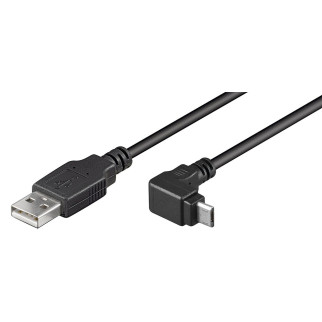 Кабель пристроїв Goobay USB2.0 A-microB M/M  1.8m AWG28 90°вниз 2xShielded Cu чорний (75.03.5343) - Інтернет-магазин спільних покупок ToGether