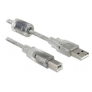 Кабель принтера Delock USB2.0 A-B M/M  0.5m AWG24+28 Ferrite D=4.0mm Gold прозорий (70.08.2057) - Інтернет-магазин спільних покупок ToGether