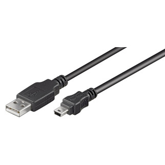 Кабель пристроїв Goobay USB2.0 A-mini 5p M/M  1.8m AWG28 2xShielded D=4.0mm Cu чорний (75.03.0767) - Інтернет-магазин спільних покупок ToGether