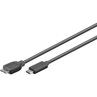 Кабель пристроїв Goobay USB Type-C-3.0microB M/M  1.0m (USB3.0) 2xShielded AWG26+28 Cu чорний (75.04.4766) - Інтернет-магазин спільних покупок ToGether